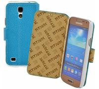 Samsung Galaxy S4 Mini Manica Custodia a Libro Vera Pelle Protettiva 1A Wallet