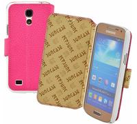 Samsung Galaxy S4 Mini Manica Custodia a Libro Vera Pelle Protettiva 1A Wallet