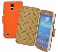 Samsung Galaxy S4 Mini Manica Custodia a Libro Vera Pelle Protettiva 1A Wallet