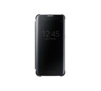 Samsung Galaxy S7 Edge Clear Semi-Opaque Flip View Custodia, Nero