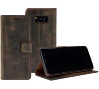 Samsung Galaxy S8 Plus Pocket-Book Pelle Custodia S8 + Wallet IN Antico Braun