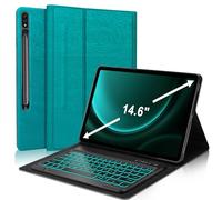 Samsung Galaxy Tab S9 Ultra Keyboard Case 14.6”, Detachable Wireless Keyboard| 7 Colors Backlit|Slim Folio Cover with S Pen Holder for Tab S9 Ultra 2023/S8 Ultra 2022 SM-X910/X916/X918/X900/X906 Green