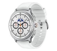 Samsung Galaxy Watch 8 Classic 4G GPS 46mm Super AMOLED Argento Cinturino Bianco M Resistente Acqua 5ATM IP68
