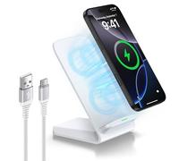 Samsung Galaxy Wireless Charger Stand, 15 W, ricarica wireless veloce, ricarica induttiva, ricarica wireless per Samsung Galaxy S25 S24 S23 S22 S21/Z Flip6 5 4/Google Pixel 9 Pro 8 7 6 5/LG