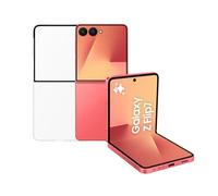 Samsung Galaxy Z Flip7 con Clear Case, Smartphone AI con 3 anni di Garanzia del produttore, RAM 12GB, 512GB, Coralred