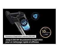 SAMSUNG Jet 75E Turbo - Aspirapolvere a batteria - 200 AW - 60 min - 0,8 L - Grigio / Blu