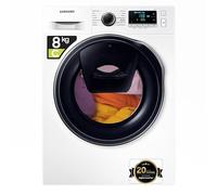 Samsung Lavatrice AddWash WW8NK62E0RW/ET, Slim 8 kg, Ecolavaggio, Vapore Igienizzante, Motore Digital Inverter Garantito 20 anni, Cestello Diamond, 1200 rpm, LxAxP: 60 x 85 x 45,6 cm, Bianco/Nero