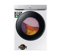 Samsung Lavatrice AI Control WF20DG8650BW/U3 Libera installazione, 20 Kg, Wifi, Ecobubble, AI Wash, Vapore Igienizzante, Carica Frontale, Corpo: Bianco, Oblò: Nero, 68,6l x 98,4h x 87,5p cm