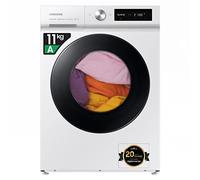 Samsung Lavatrice BESPOKE AI con Ecodosatore WW11BB744DGWS3 Libera installazione, 11 Kg, 1400 RPM Wifi, Vapore, Carica Frontale, 60l x 85h x 60p cm, Bianca con Oblò Nero