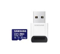 Samsung Memorie MB-MD512SB PRO Plus Scheda MicroSD da 512GB, UHS-I U3, Fino a 180 MB/s, USB Card Reader Incluso