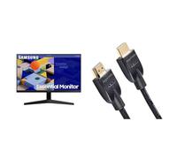 Samsung Monitor S31C (S24C312), Flat, 24'', 1920x1080 (Full HD), IPS, 75 Hz, 5 ms & Amazon Basics - Cavo HDMI 4K da 0,9 m, alta velocità con Ethernet 18 Gbps, 4K@60 Hz, 2160p, Nero