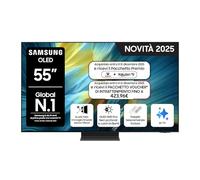 Samsung OLED 4K Vision AI Smart TV 55'' QE55S95FAEXZT, NQ4 AI Gen4 Processor, 4K AI Upscaling, Glare Free, Dolby Atmos & OTS+, Infinity One Design, PACCHETTO INTRATTENIMENTO, 2025