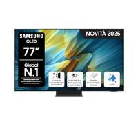 Samsung OLED 4K Vision AI Smart TV 77'' QE77S95FATXZT, NQ4 AI Gen4 Processor, AI Upscaling, Glare Free, Dolby Atmos & OTS+, Infinity One Design, PACCHETTO INTRATTENIMENTO, 2025