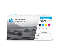 Samsung P406C SU375A, Multipack da 4 Cartucce Toner Originali da 4500 Pagine, Compatibile con le Stampanti Samsung Laser Color Serie CLP-36x, CLX-330x, C41x, C46x, Nero, Ciano, Giallo, Magenta