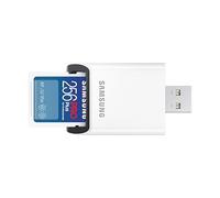 Samsung PRO Plus - Scheda SD da 256 GB, UHS-I U3, Full HD e 4K UHD, 180 MB/s, scrittura 130 MB/s, scheda di memoria per fotocamere e droni, con lettore di schede USB, MB-SD256SB/WW