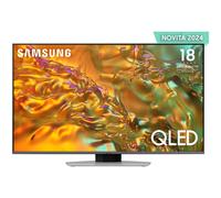 Samsung Q80D TV QLED 4K 50” QE50Q80DATXZT Smart TV Wi-Fi Eclipse Silver 2024, Processore NQ4 AI GEN2, 4K AI Upscaling, Simple Chamfer Design, Dolby Atmos