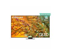 Samsung Q80D TV QLED 4K 55” QE55Q80DATXZT Smart TV Wi-Fi Eclipse Silver 2024, Processore NQ4 AI GEN2, 4K AI Upscaling, Simple Chamfer Design, Dolby Atmos