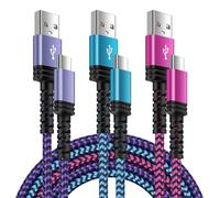 Samsung S24 S25 Cavo di ricarica ultra veloce di tipo C, 3 m, confezione da 3 cavi USB C Android per Samsung Galaxy A17 A16 5G/A15/A35/A56/S25 FE/S24/A54/S23/A53, iPhone 17 Pro Max 16 Plus, Pixel 10
