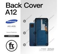 SAMSUNG SCOCCA POSTERIORE ORIGINALE A12 A125 BLU COVER RETRO