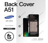 SAMSUNG SCOCCA POSTERIORE ORIGINALE A51 A515 NERO BLACK COVER RETRO