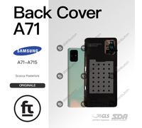 SAMSUNG SCOCCA POSTERIORE ORIGINALE A71 A715 CRUSH BLUE COVER RETRO