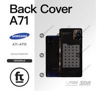 SAMSUNG SCOCCA POSTERIORE ORIGINALE A71 A715 NERO BLACK COVER RETRO