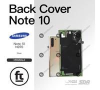 SAMSUNG SCOCCA POSTERIORE ORIGINALE NOTE 10 N970 SILVER COVER RETRO