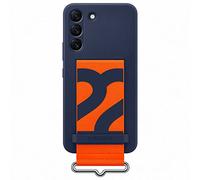 Samsung Silicone Cover con Strap Custodia con fascia per Galaxy S22 5G, Navy