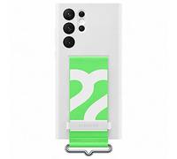 Samsung Silicone Cover con Strap per Galaxy S22 Ultra, White