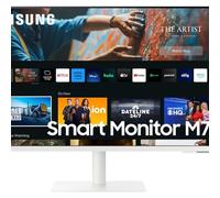 Samsung Smart Monitor M7 (S32CM703), Flat, 32", 3840x2160 (UHD 4K), Smart Hub (Amazon Video, Netflix), Gaming Hub, Airplay, Mirroring, Office 365, Casse Integrate, WiFi, HDMI, USB TypeC, Bianco