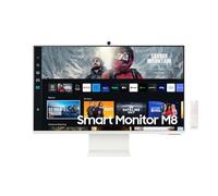 Samsung Smart Monitor M8 (S32CM801), Flat, 32", 3840x2160 (UHD 4K), Piattaforma Smart TV (Amazon Video, Netflix), Gaming Hub, Airplay, Mirroring, Office 365, Casse Integrate, WiFi, USB TypeC, Bianco