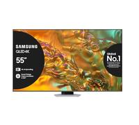 Samsung Q80D TV QLED 4K 55” QE55Q80DATXZT Smart TV Wi-Fi Eclipse Silver 2024, Processore NQ4 AI GEN2, 4K AI Upscaling, Simple Chamfer Design, Dolby Atmos