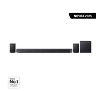 SAMSUNG Soundbar HW-Q990F/ZF Serie Q, 23 Speaker, Wireless, Dolby 5.1ch, Audio a 11.1.4 Canali, DTS:X, Surround Sound Expansion, Active Voice Amplifier Pro, Q-Simphony, Titan Black, 2025