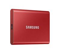 Samsung T7 Portable SSD - 500 GB - USB 3.2 Gen.2 External SSD - Metallic Red (MU-PC500R/WW), Unità a stato solido
