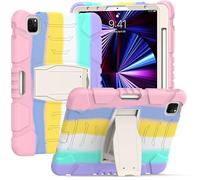 Samsung TAB A Cover di 8,4 pollici T307 con supporto, durevole, ibrida, antiurto, resistente, tre strati, custodia protettiva in silicone per tablet per bambini (polvere colorata)