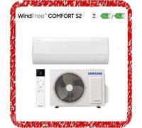 Samsung Climatizzatore Comfort S2 WindFree™ 18000 Btu, R32, 25dB(A), Dry Comfort, AI Auto Cooling & AI Energy, Wifi Integrato