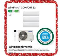 SAMSUNG WINDFREE COMFORT S2 CLIMATIZZATORE TRIAL AJ068TXJ3KG 9+9+12BTU WIFI