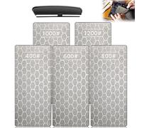 SAMSYOKI 5pcs Pietra per Affilare Diamante, Pietra Affilare Coltelli Nido d'Ape con Base Antiscivolo, 400/600/800/1000/1200 Grit, Affilacoltelli Professionale per Coltelli Cucina Esterno