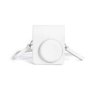 SAMTN Custodia da trasporto fotocamera per Instax Mini13, custodia rigida da viaggio in pelle PU con tracolla rimovibile, borsa da viaggio portatile per accessori fotografici (bianco)