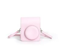 SAMTN Custodia da trasporto fotocamera per Instax Mini13, custodia rigida da viaggio in pelle PU con tracolla rimovibile, borsa da viaggio portatile per accessori fotografici (rosa)