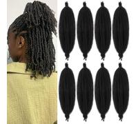 Samtress 10 Inch Pre Separated Springy Afro Twist Hair 8 confezioni Marley Twist Braiding Hair Synthetic for Soft Locs Natural Black Pre-Fluffed Popping Spring Twist Crochet Hair Extensions (#1B)
