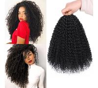 Samtress 12 Inch Pre Looped Micro Curly Twist Crochet Hair for Mini Passione Twist 8 Pack Black Micro Twist Kinky Curly Crochet Hair Synthetic for Black Women (#1B)