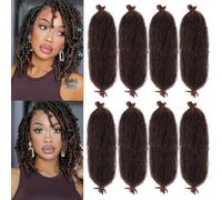 Samtress 12 Inch Pre Separated Springy Afro Kinky Hair 8 confezioni Marley Twist Braiding Hair Pre-Fluffed Popping Spring Twist Crochet Hair for Soft Locs Natural Afro Kinky Curly Hair Extensions