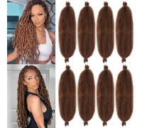 Samtress 18 Inch Pre Separated Springy Twist Hair 8 confezioni Pre-Fluffed Popping Spring Twist Crochet Hair for Soft Faux Locs Extension Natural Afro Kinky Curly Marley Braiding Hair Synthetic (#30)
