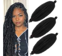 Samtress 22 Inch Marley Twist Braiding Hair 3 confezioni Springy Afro Twist Hair Extension Natural Black Pre-Fluffed Spring Twist Hair Wrapping Hair for Soft Locs Synthetic for Black Women (#1B)