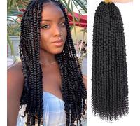Samtress 22 Inch Passione Twist Crochet Hair 8 confezioni naturali Black Pre Looped Corchet Braids for Women Bomb Pre Twisted Water Wave Crochet Braids Curly Bohemian Synthetic Braiding Hair