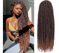 Samtress 8 confezioni di extension per capelli Marley Twist da 76 cm, colore marrone sfumato afro, crespi e sintetici, capelli lunghi Marley all'uncinetto, da donna (T30)