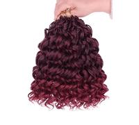Samtress 8 confezioni GoGo Curl Crochet Hair 10 Inch Ocean Wave Crochet Hair for Women Burgundy Pre Looped Deep Twist Goddess Box Braids Short Curly Water Wave Synthetic Braiding Hair (#TBUG)