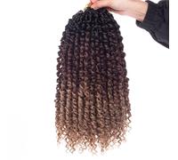 Samtress 8 confezioni Passione Twist Crochet Hair 12 Inch 3 Tone Ombre Brown Pretwisted Passione Twist Hair Pre Looped Bomb Water Wave Crochet Braids Hair Extensions with Curly Ends (#1B/30/27)