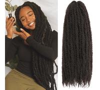 Samtress Confezione da 8 extension per capelli Marley Twistn da 61 cm, pre-soffici, ricci afro, crespi e ricci, per trecce Jumbo Twist marrone scuro, capelli lunghi afro crespi sintetici per donne